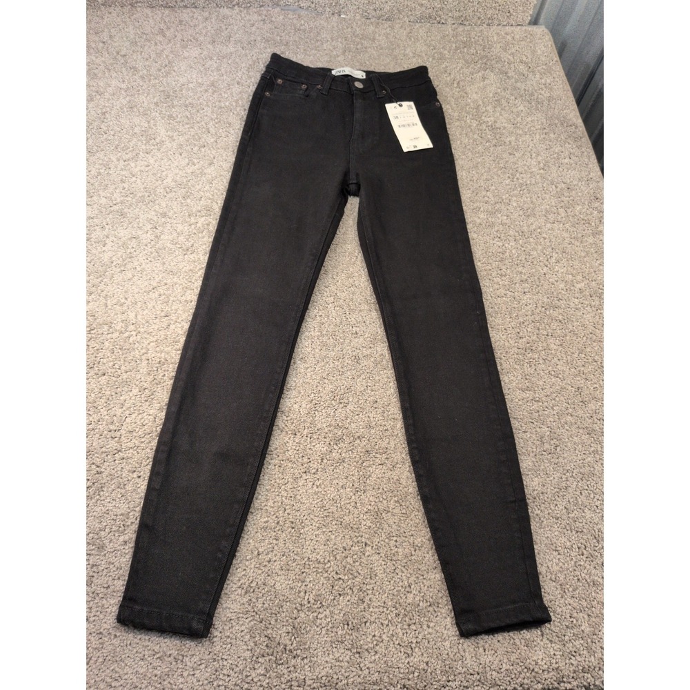 Zara Womens High Rise Skinny Jeans Black Denim Size 6 US 38 EUR 7223/253/800